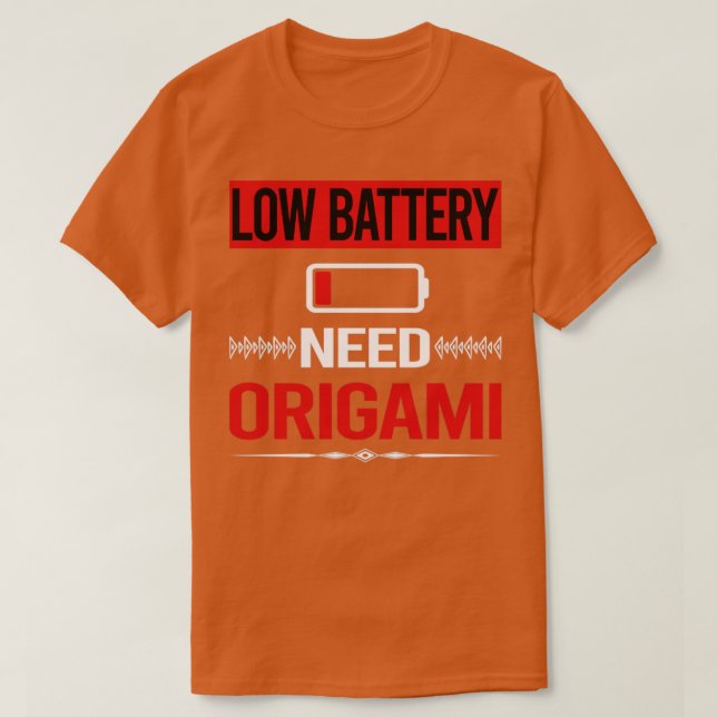 Low Battery Origami  T-Shirt (Design Front)