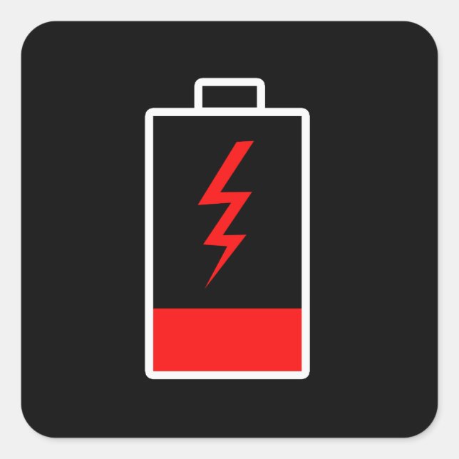 Low Battery Square Sticker (Front)