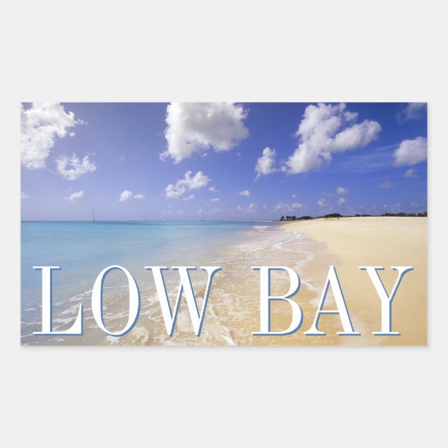 Low Bay Beach, Barbuda, Antigua Rectangular Sticker (Front)