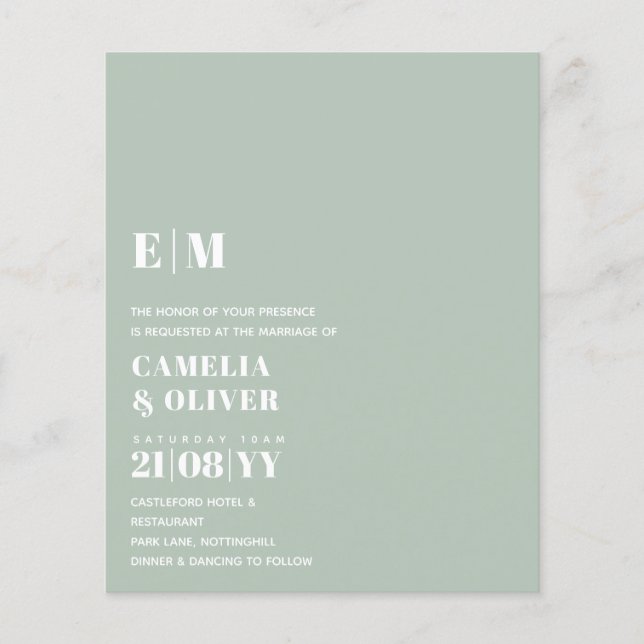 LOW BUDGET All-in-1 Modern Bold Text Wedding Flyer (Front)
