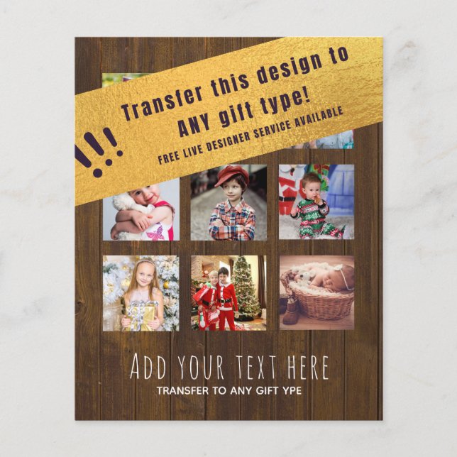 LOW BUDGET PHOTO COLLAGE GIFT - ADD TEXT CUSTOM FLYER (Front)