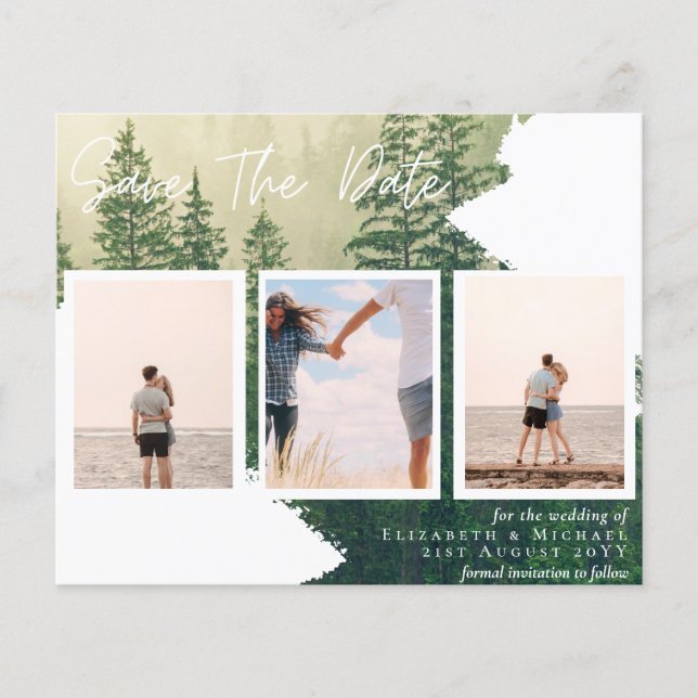 LOW BUDGET Photo Collage Save Dates Modern Chic Flyer (Front)