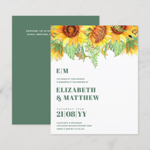 Low Budget Sage Green Sunflowers Wedding