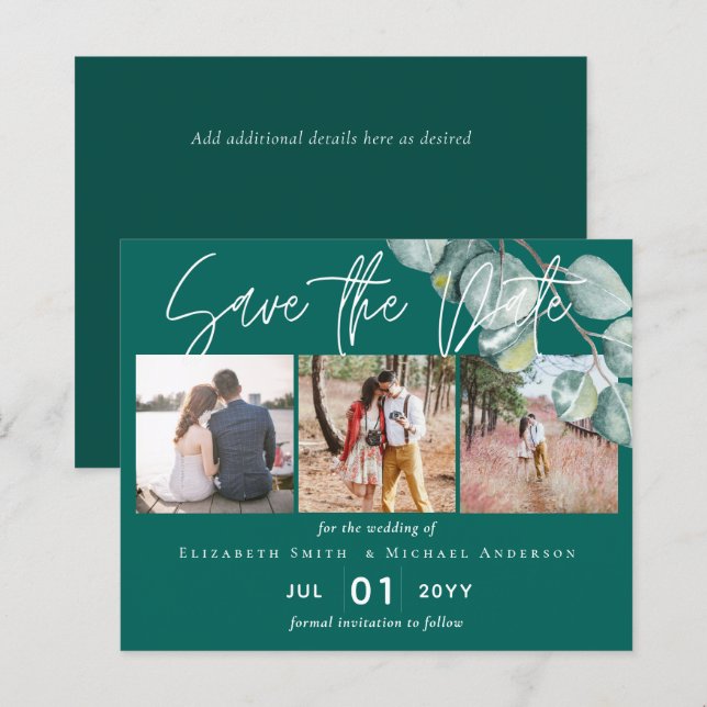 Low Budget TEAL White EUCALYPTUS Wedding (Front/Back)