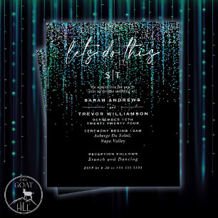 Low Budget Wedding Edgy Teal Glitter Garland