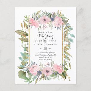 LOW BUDGET WEDDING INVITATIONS - SUNFLOWERS SATIN FLYER