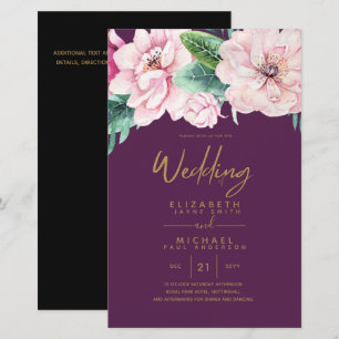 Low Budget Wedding Netork Pink Floral Invites A9