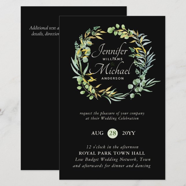 Low Budget Wedding Network BUDGET Greenery Wreath (Front/Back)