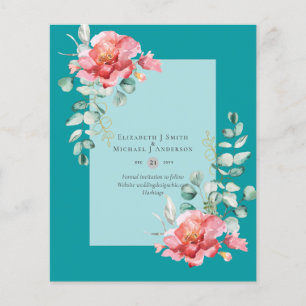 LOW BUDGET White Roses SAVE THE DATES Modern Flyer