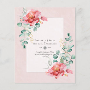 LOW BUDGET White Roses SAVE THE DATES Modern Flyer