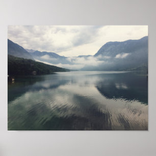 Low Clouds over Lake Bohinj, Slovenia Photo Poster