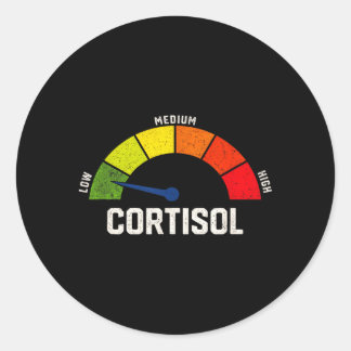 Low Cortisol Levels Meme Classic Round Sticker