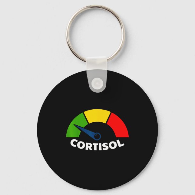 Low cortisol levels v meme funny stress relief  key ring (Front)