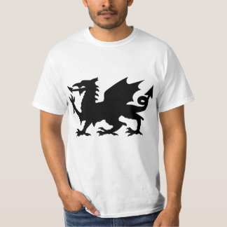 Low Cost Black Winged Wales Dragon Silhouette Tee