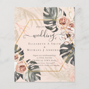 Low Cost Budget PAMPAS GRASS TROPICAL Wedding Flyer