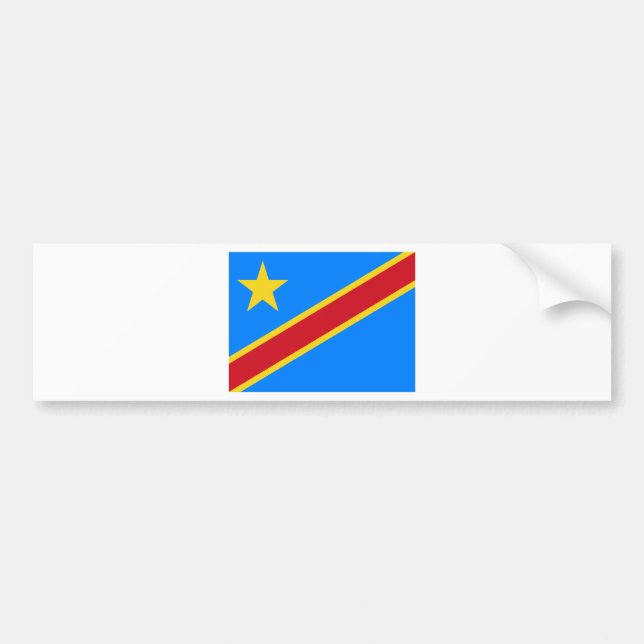Low Cost! Congo Flag Bumper Sticker (Front)