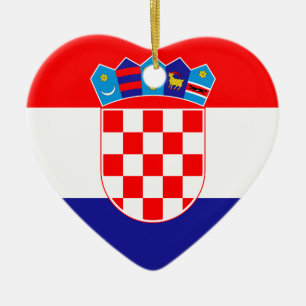 Low Cost! Croatian Flag Ceramic Tree Decoration