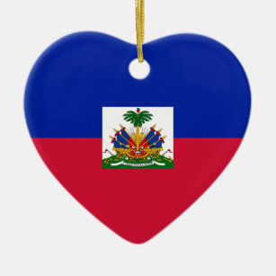 Low Cost! Haiti Flag Ceramic Tree Decoration
