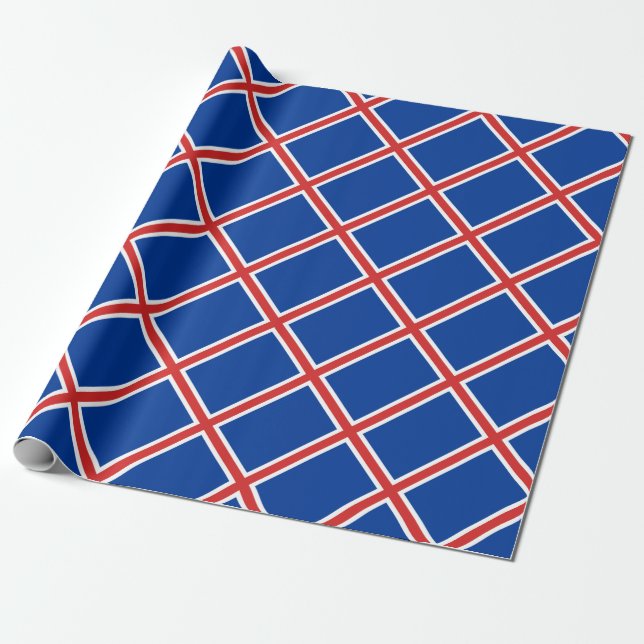 Low Cost! Iceland Flag Wrapping Paper (Unrolled)