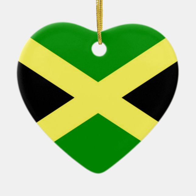 Low Cost! Jamaica Flag Ceramic Tree Decoration (Front)