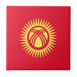 Low Cost! Kyrgyzstan Flag Tile