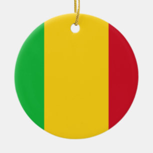 Low Cost! Mali Flag Ceramic Tree Decoration