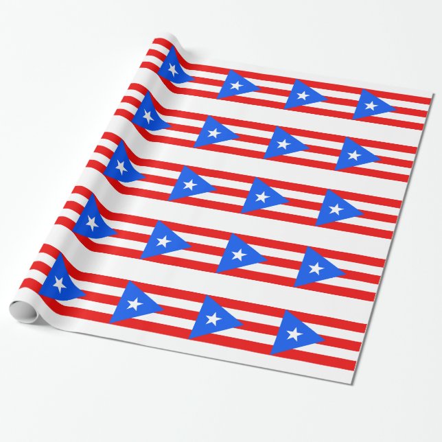 Low Cost! Puerto Rico Flag Wrapping Paper (Unrolled)