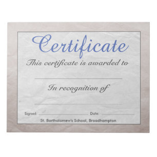 Low Cost School Certificate Sheets Notepad
