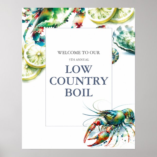 Low Country Boil Colourful Welcome Sign (Front)