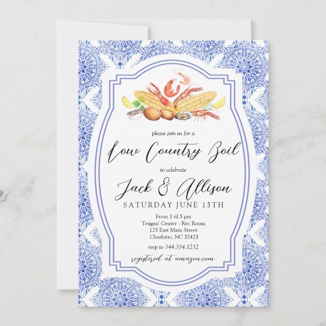 Low Country Boil Invitation, Low country Boil  Invitation (Front)