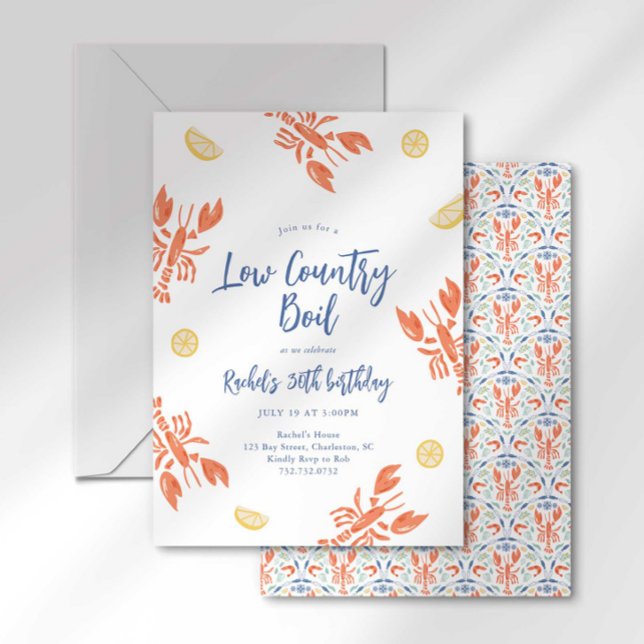 Low Country Seafood Boil Lobster Bake Invitation (Creator Uploaded)