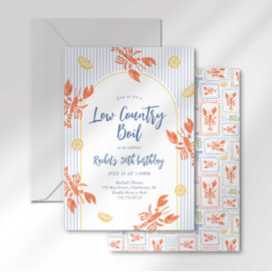 Low Country Seafood Boil Lobster Bake Invitation