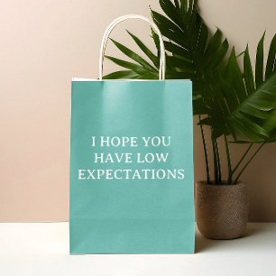 Low Expectations Humour Funny Medium Gift Bag