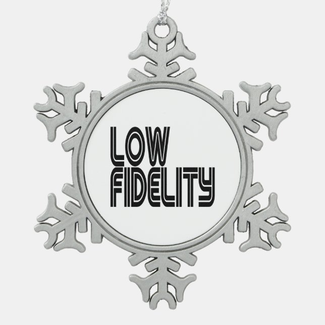 Low Fidelity Snowflake Pewter Christmas Ornament (Front)
