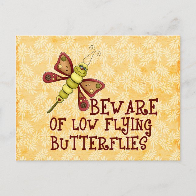 Low Flying Butterflies Postcard (Front)