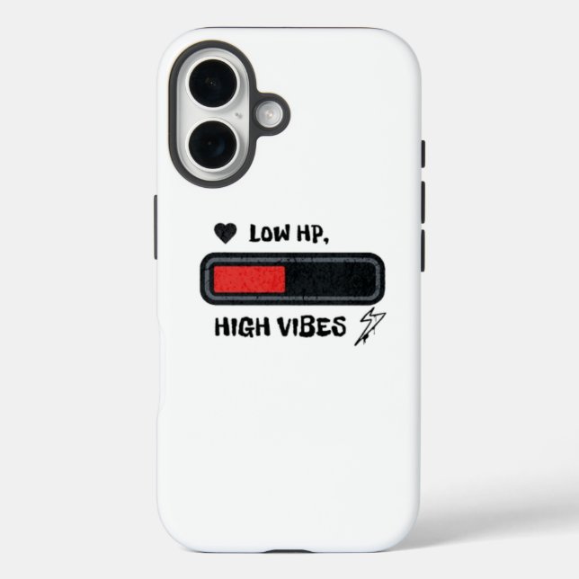 Low HP, High Vibes funny meme Case-Mate iPhone Case (Back)
