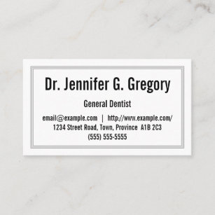 Low-Key and Basic General Dentist Business Card