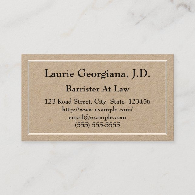 Low-Key Barrister At Law Business Card (Front)