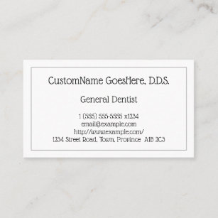 Low-Key General Dentist Business Card
