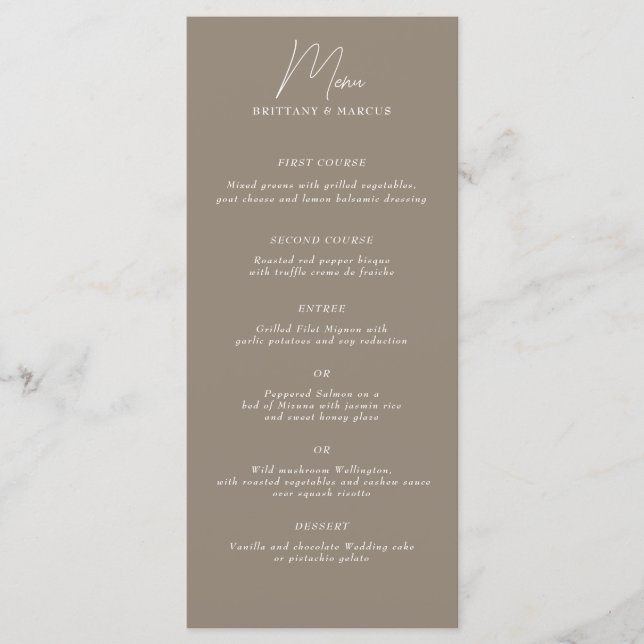 Low Key Minamalist Menu (Front)
