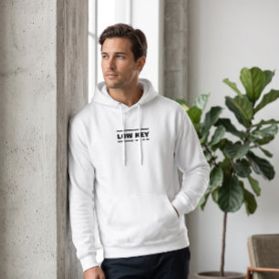 Low Key Minimalist White Pullover Hoodie Clean