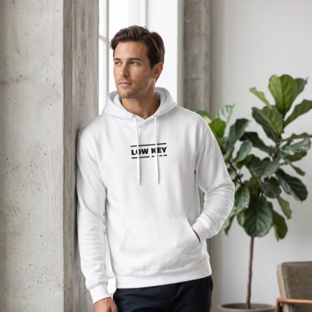 Low Key Minimalist White Pullover Hoodie | Clean (Creator Uploaded)