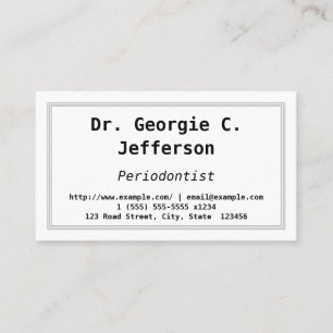 Low-Key & Plain Periodontist Business Card