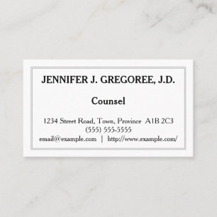 Low-Key & Traditional Counsel Business Card