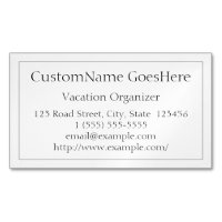 Low-Key Vacation Organiser Magnetic Business Card