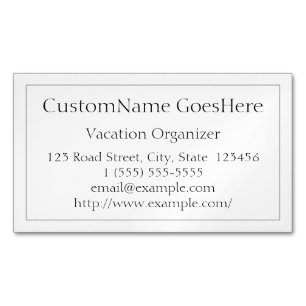 Low-Key Vacation Organizer Magnetic Business Card
