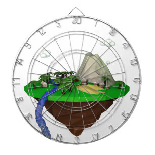 low poly 3d render polygon dartboard