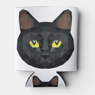 Low Poly Black Cat | Low Poly Art Can Cooler