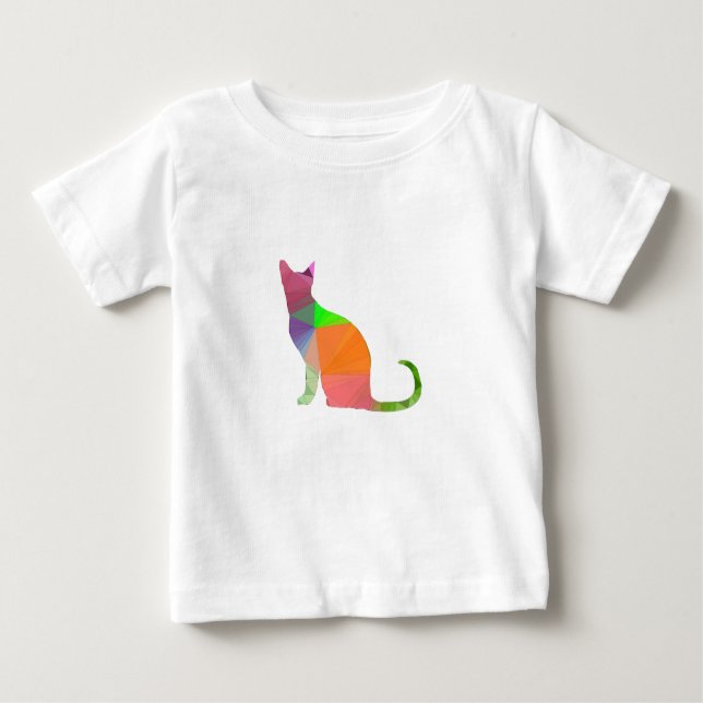 Low Poly Cat Silhouette Baby T-Shirt (Front)