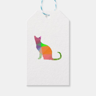 Low Poly Cat Silhouette Gift Tags